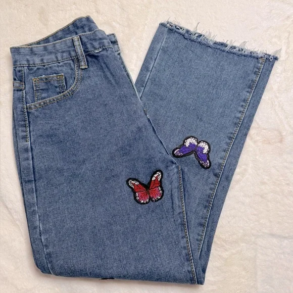 Empty Soda Butterfly 🦋 Blue Jeans, NWOT- size M - Picture 5 of 12